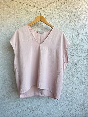 Everlane Pale Pink V-Neck Relaxed Tunic